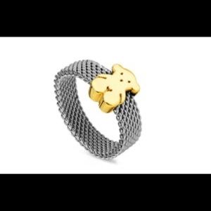 mesh and gold plated ring size 7✨